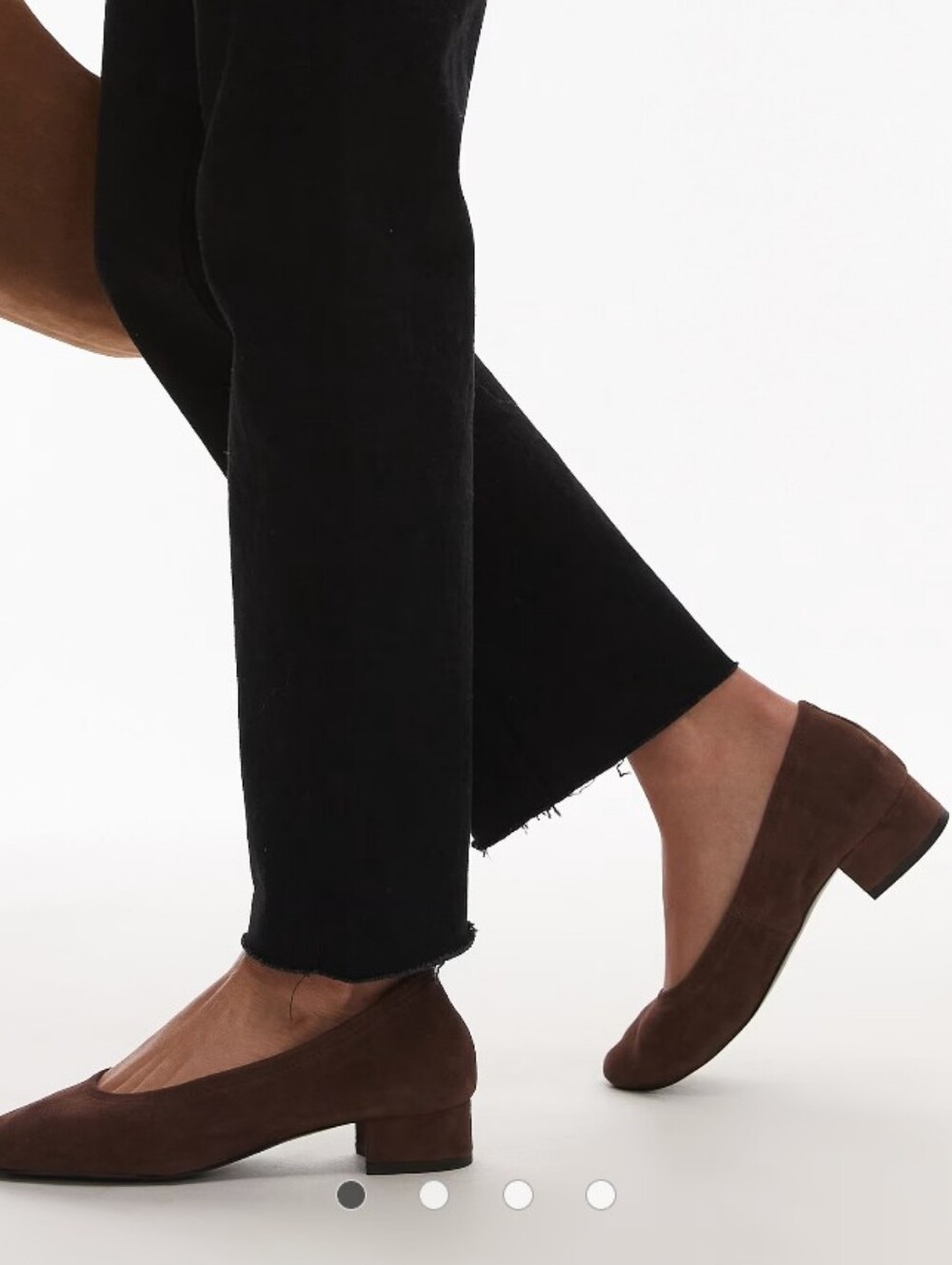 NWT Mango suede Leather heeled ballet shoes in dark brown Size 38/ US 7.5